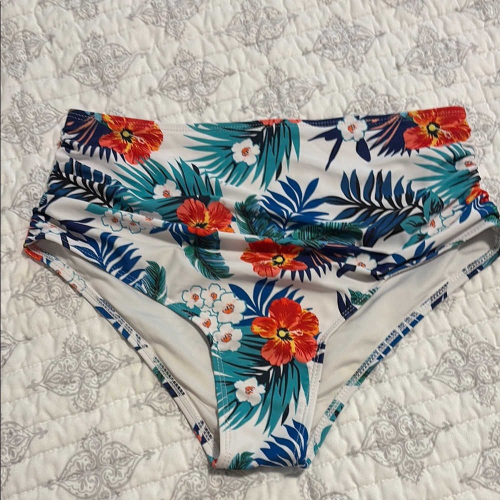 Floral High-Waisted Bikini Bottoms